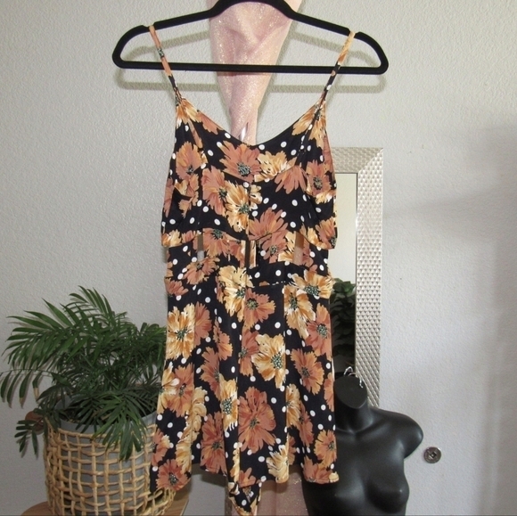 Topshop Floral Polka Dot Cutout Romper - Picture 3 of 9